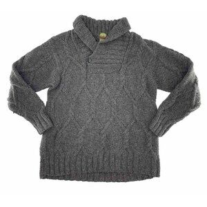 Fair & Square Sweater Womens Knit Taupe Handmade 100% Wool Sz XL‎ Flaw, Heavy